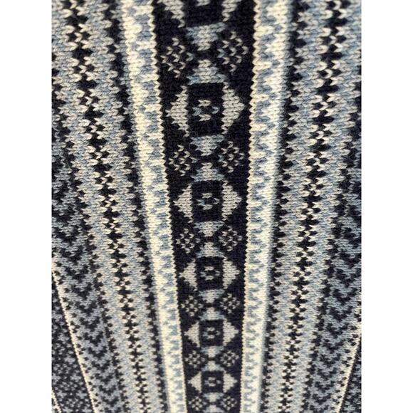 Liz Claiborne Fair Isle open front cardigan Navy  blue XL - Picture 5 of 12